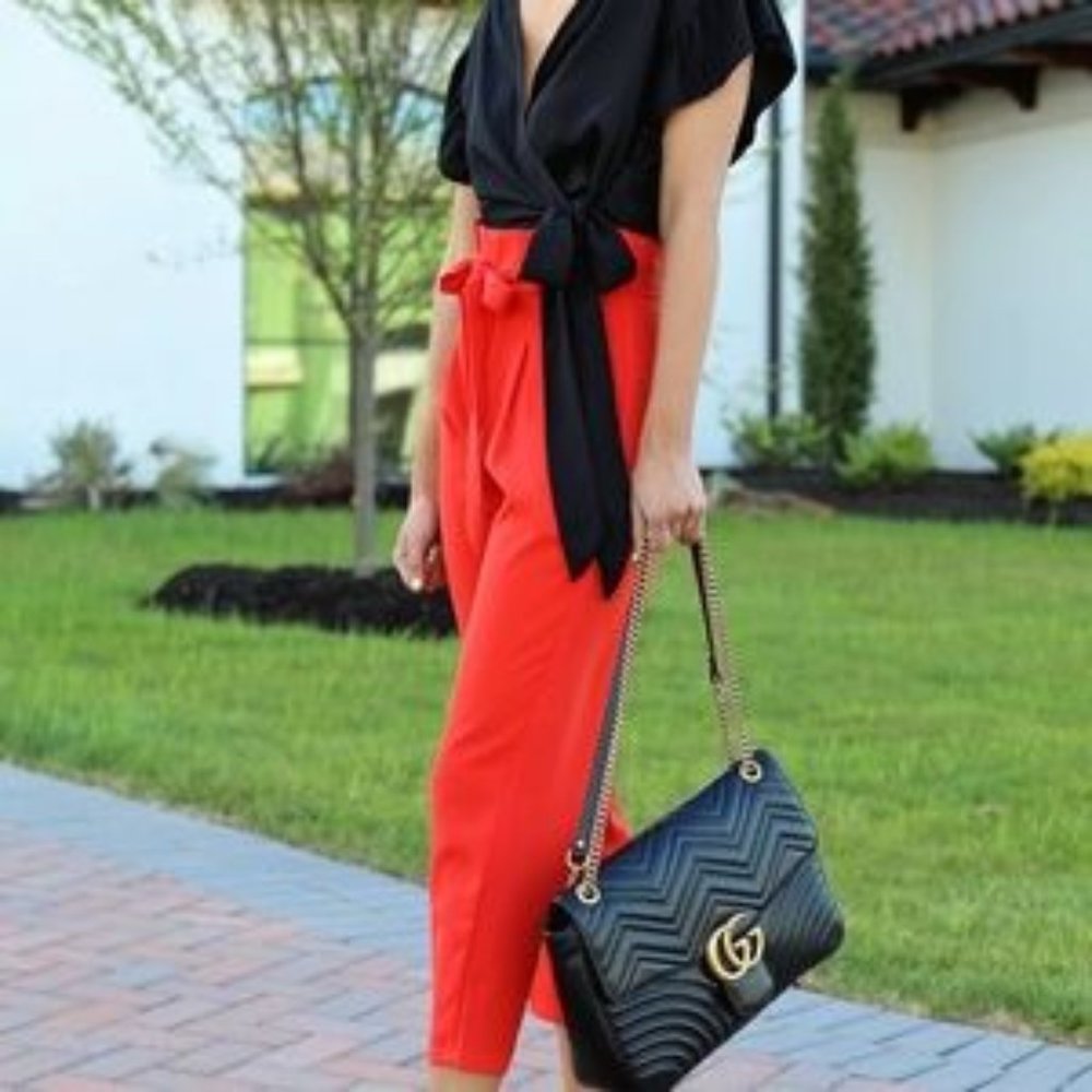 Vici Southern Belle Ruffle Wrap Top Black